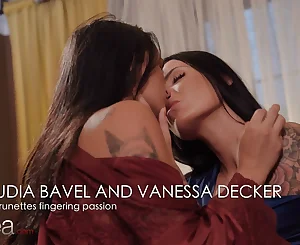 Lesbea – Super-steamy Czech black-haired Vanessa Decker has finger-banging ejaculations with girl-girl Latina Claudia Bavel