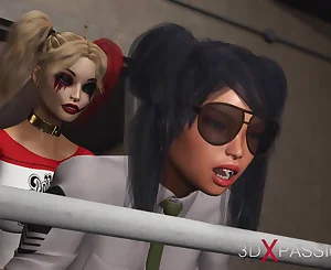 Super-fucking-hot bang-out in jail! Harley Quinn smashes a doll jail officer